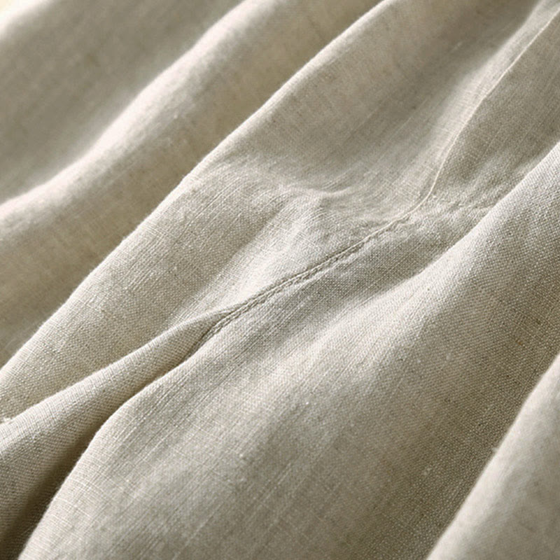 Short en coton à lacets avec poches et motif Buddha Stones, couleur unie, bas ajouré - image 5