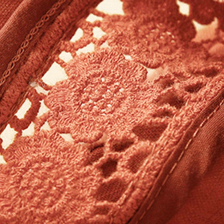 Short en coton à lacets avec poches et motif Buddha Stones, couleur unie, bas ajouré - image 49