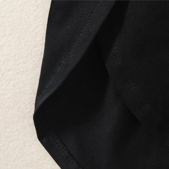 T-shirt décontracté à manches longues en coton et lin pur avec ourlet irrégulier et motif Buddha Stones pour femme - image 11