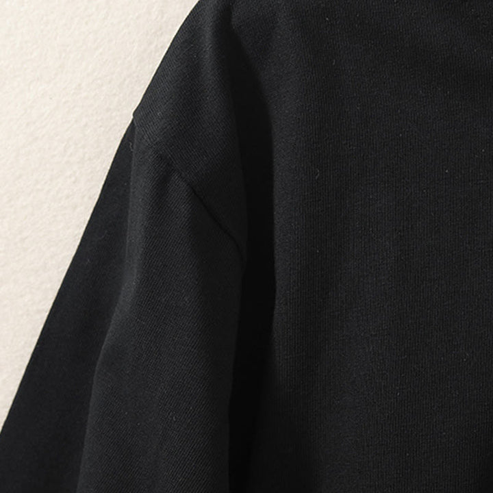 T-shirt décontracté à manches longues en coton et lin pur avec ourlet irrégulier et motif Buddha Stones pour femme - image 13