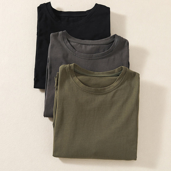 T-shirt décontracté à manches longues en coton et lin pur avec ourlet irrégulier et motif Buddha Stones pour femme - image 21