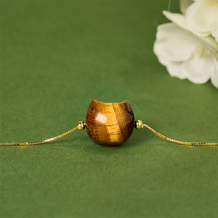 Bracelet de protection œil de tigre et chat en argent sterling 925 Buddha Stones - image 1