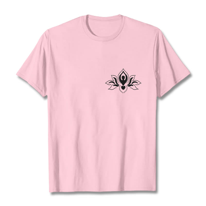 T-shirt à motif Buddha Stones, lotus, méditation - Rose clair - 2XL - image 13