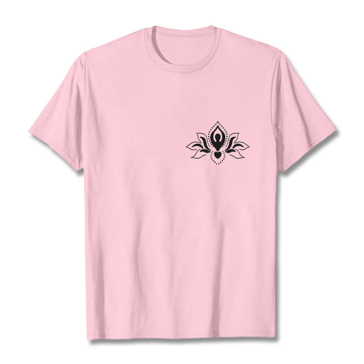 T-shirt à motif Buddha Stones, lotus, méditation - Rose clair - 2XL - image 13