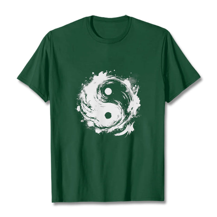 T-shirt à motif Yin Yang et Buddha Stones - Forêt Verte - 2XL - image 11