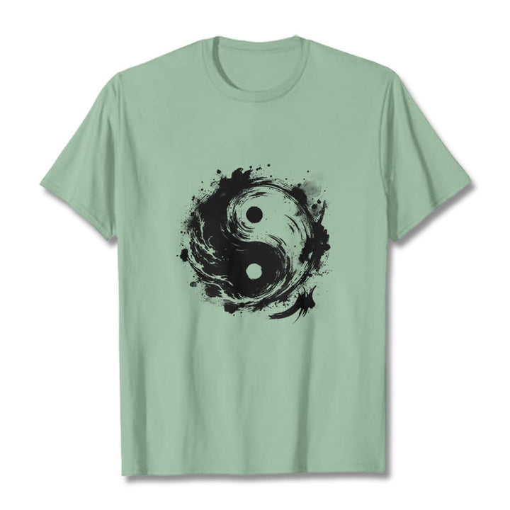 T-shirt à motif Yin Yang et Buddha Stones - Vert pâle - 2XL - image 15