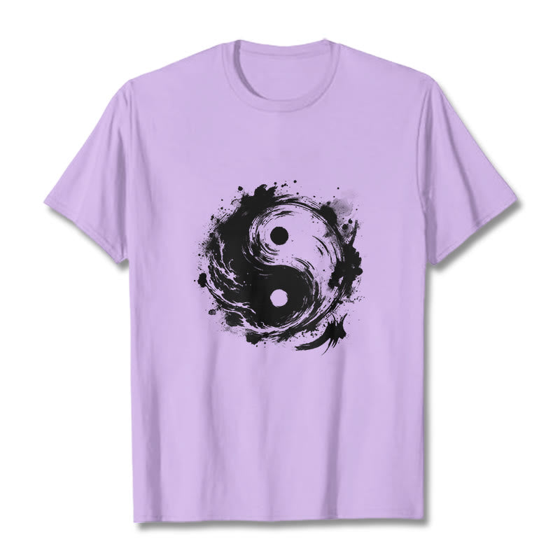 T-shirt à motif Yin Yang et Buddha Stones - Prune - 2XL - image 17