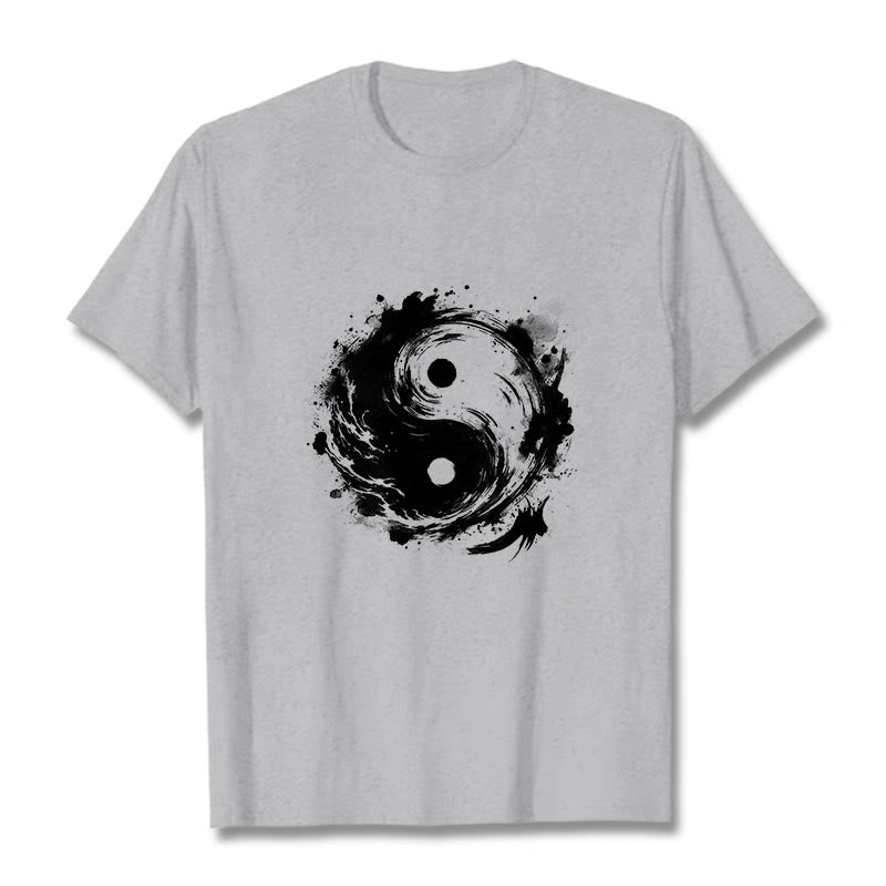 T-shirt à motif Yin Yang et Buddha Stones - Gris clair - 2XL - image 20