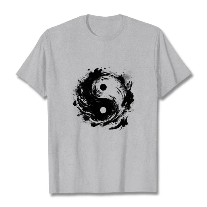 T-shirt à motif Yin Yang et Buddha Stones - Gris clair - 2XL - image 20