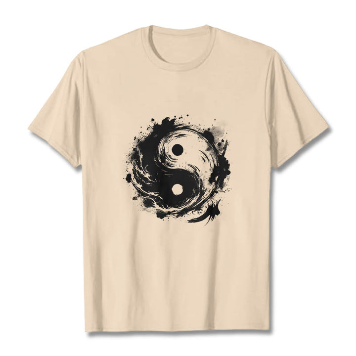 T-shirt à motif Yin Yang et Buddha Stones - Bisque - 2XL - image 9