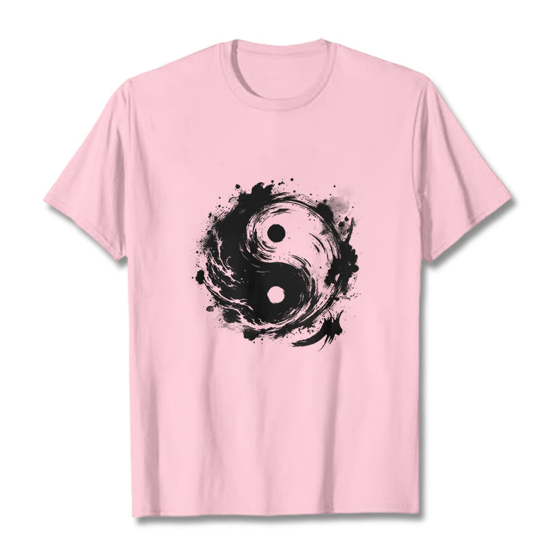 T-shirt à motif Yin Yang et Buddha Stones - Rose clair - 2XL - image 13