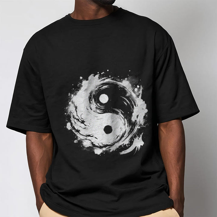 T-shirt à motif Yin Yang et Buddha Stones - image 2