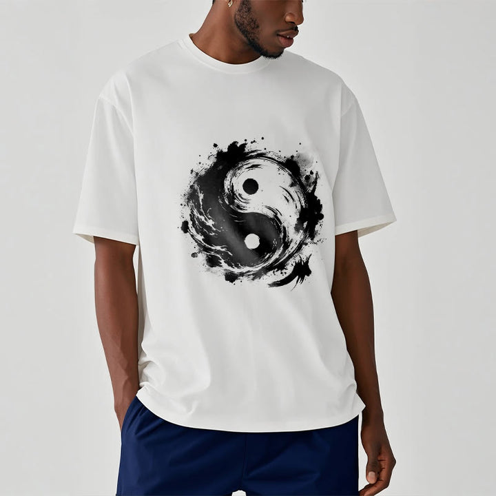 T-shirt à motif Yin Yang et Buddha Stones - image 7