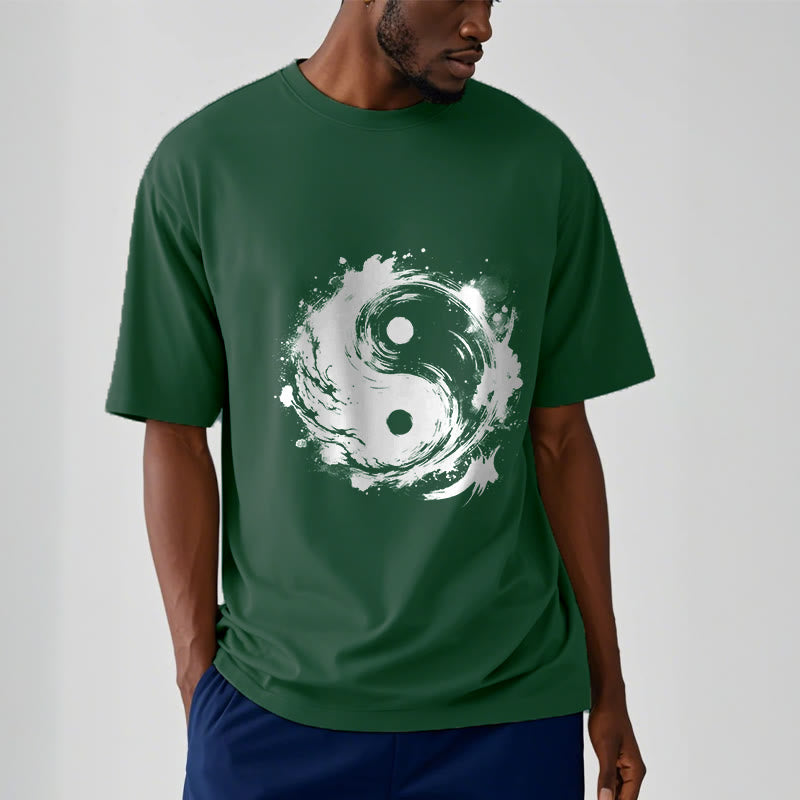 T-shirt à motif Yin Yang et Buddha Stones - image 12