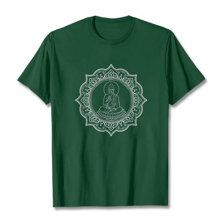 T-shirt à motif Buddha Stones de Bouddha - Forêt Verte - 2XL - image 1