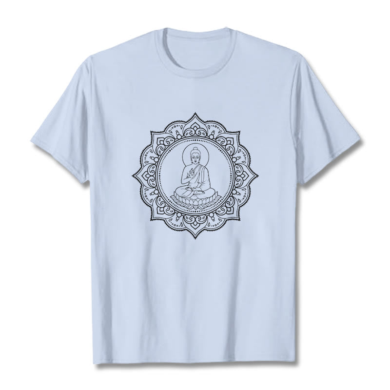T-shirt à motif Buddha Stones de Bouddha - Cyan clair - 2XL - image 19
