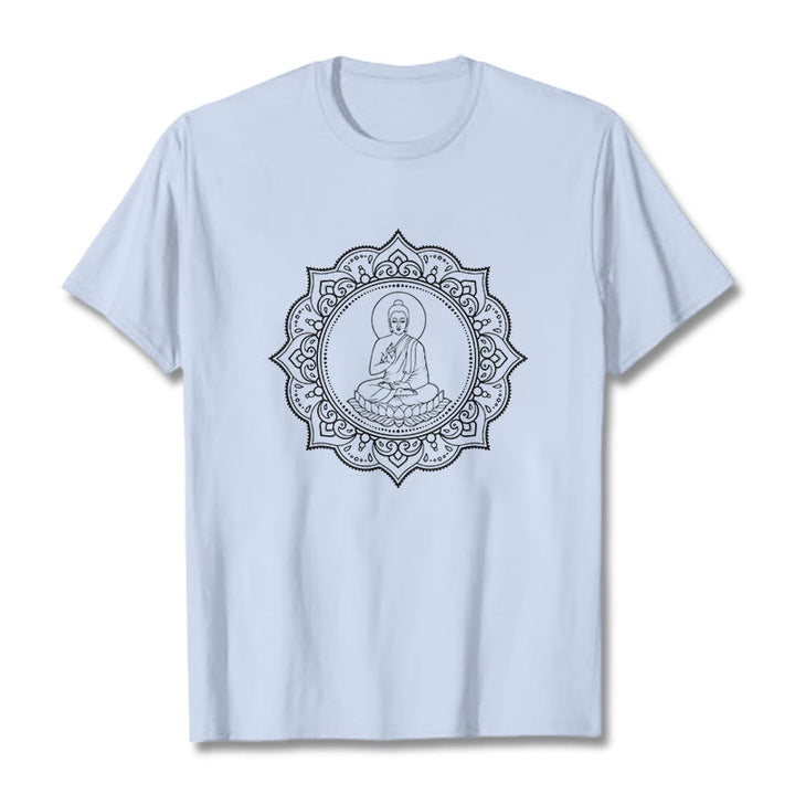 T-shirt à motif Buddha Stones de Bouddha - Cyan clair - 2XL - image 19