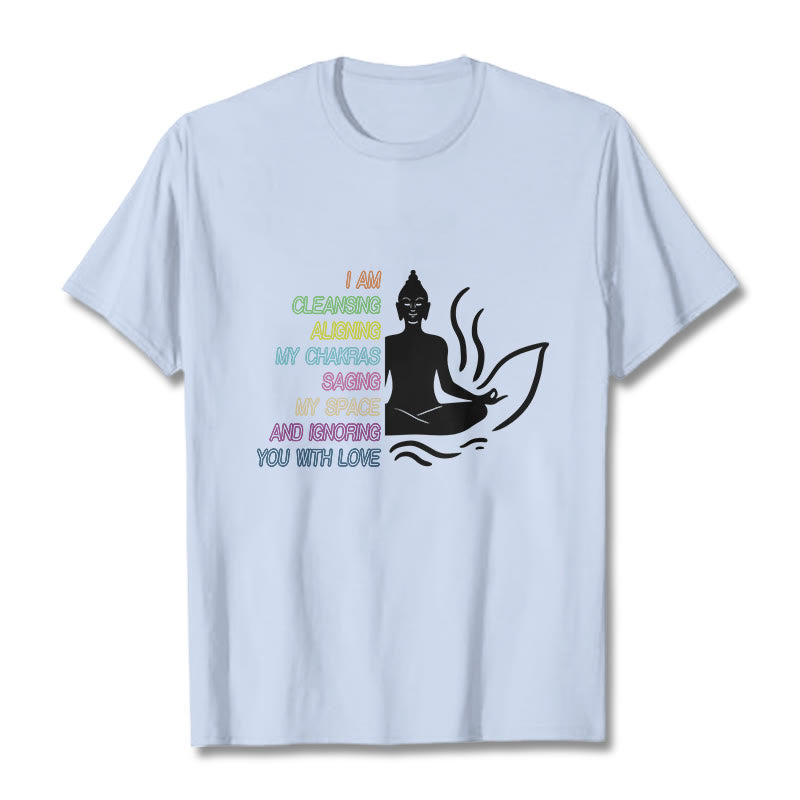 T-shirt avec motif Buddha Stones et Bouddha Fleur de Lotus Méditation - Cyan clair - 灰色 - image 19