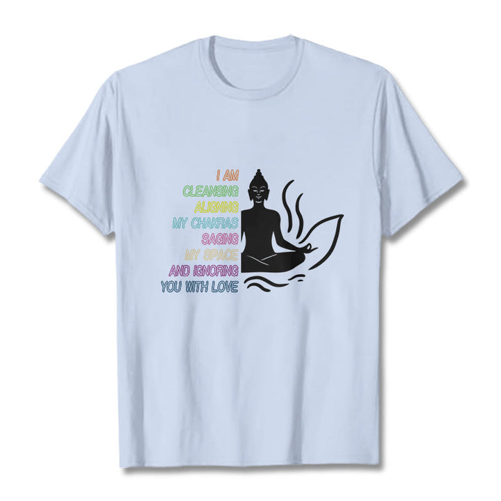T-shirt avec motif Buddha Stones et Bouddha Fleur de Lotus Méditation - Cyan clair - 灰色 - image 19