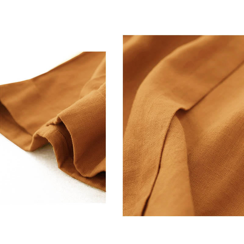 Short décontracté en coton uni avec poches pour femme Buddha Stones - image 5