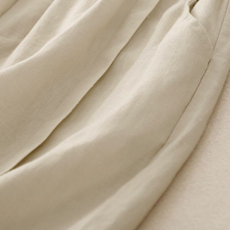 Short décontracté en coton uni avec poches pour femme Buddha Stones - image 12