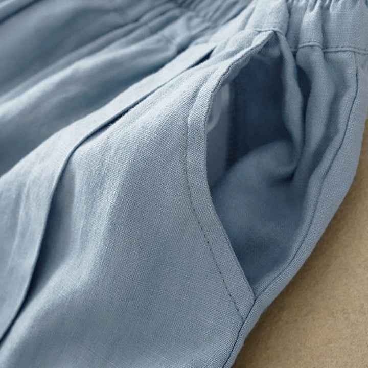 Short décontracté en coton uni avec poches pour femme Buddha Stones - image 22