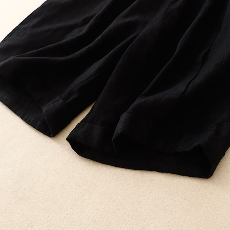 Short décontracté en coton uni avec poches pour femme Buddha Stones - image 28