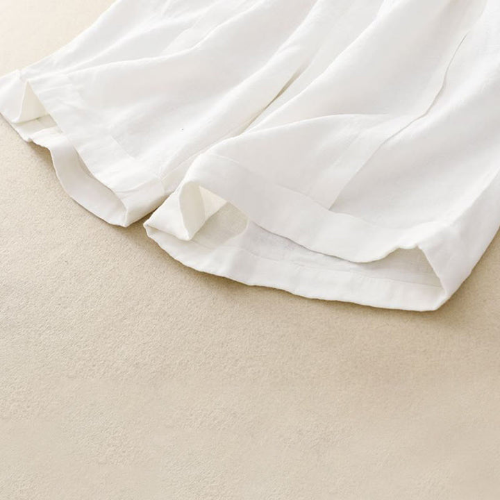 Short décontracté en coton uni avec poches pour femme Buddha Stones - image 34