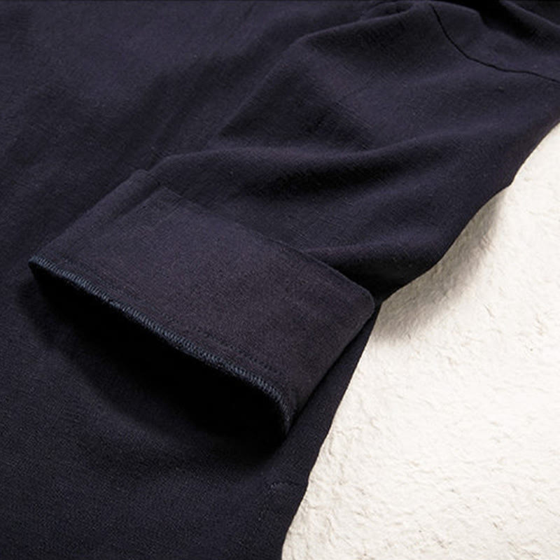 Veste ouverte sur le devant pour homme Buddha Stones, motif uni, kimono à manches longues en coton et lin - image 7