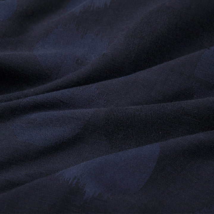 Chemise à manches longues en coton et lin avec boutons en jacquard Buddha Stones pour homme, doublée de polaire - image 4