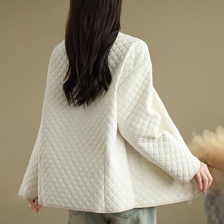 Veste en coton à manches longues et poches pour femme, style vintage, boutons et design simple, Buddha Stones - image 10