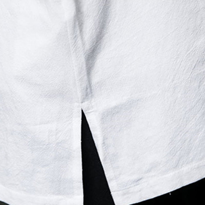 Chemise à manches longues en coton pour homme, simple, motif Buddha Stones, style chinois, avec boutons grenouille - image 22