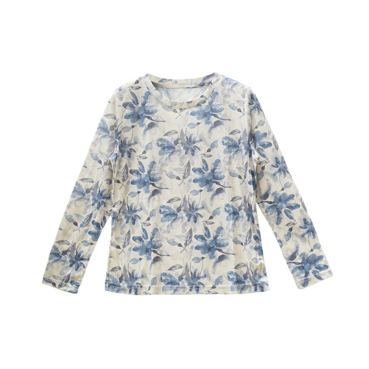 T-shirt à manches longues pour femme, motif Buddha Stones Fall, motif floral bleu, pour personnes âgées - image 14