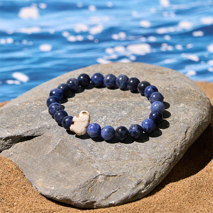Bracelet de force spirituelle éléphant en pierres naturelles diverses de Buddha Stones - image 2