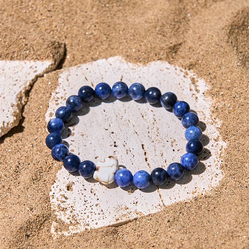 Bracelet de force spirituelle éléphant en pierres naturelles diverses de Buddha Stones - image 1