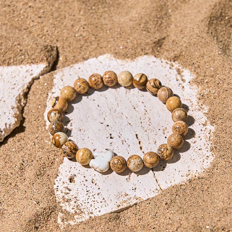 Bracelet de force spirituelle éléphant en pierres naturelles diverses de Buddha Stones - image 6
