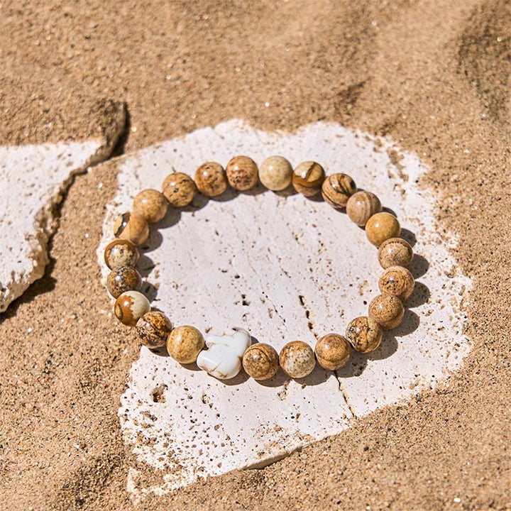 Bracelet de force spirituelle éléphant en pierres naturelles diverses de Buddha Stones - image 6