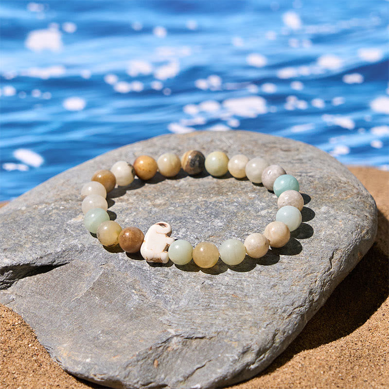 Bracelet de force spirituelle éléphant en pierres naturelles diverses de Buddha Stones - image 15