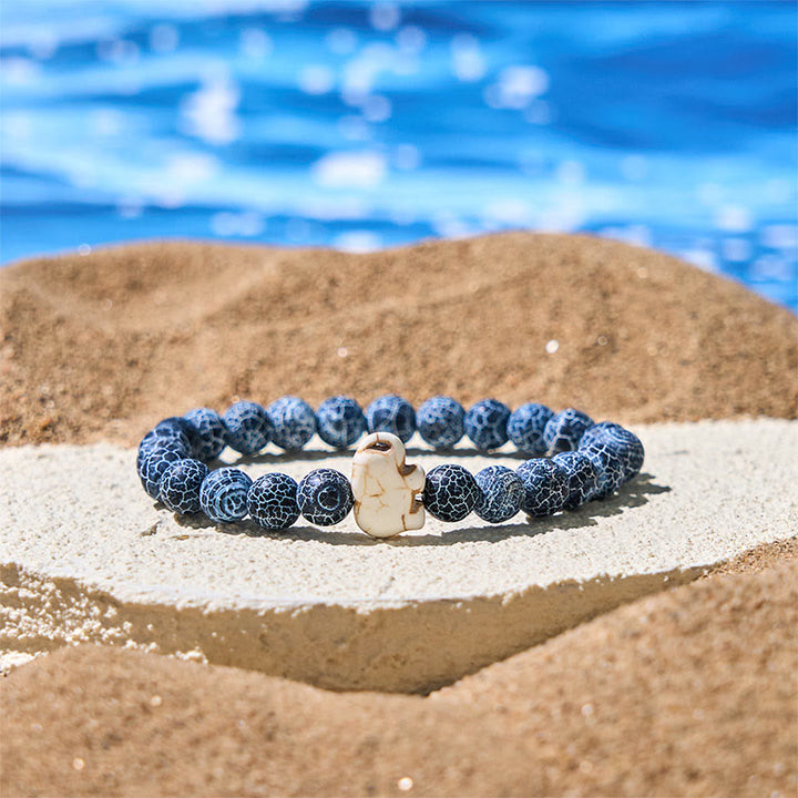 Bracelet de force spirituelle éléphant en pierres naturelles diverses de Buddha Stones - Agate craquelée (circonférence du poignet : 15-18 cm) - image 17