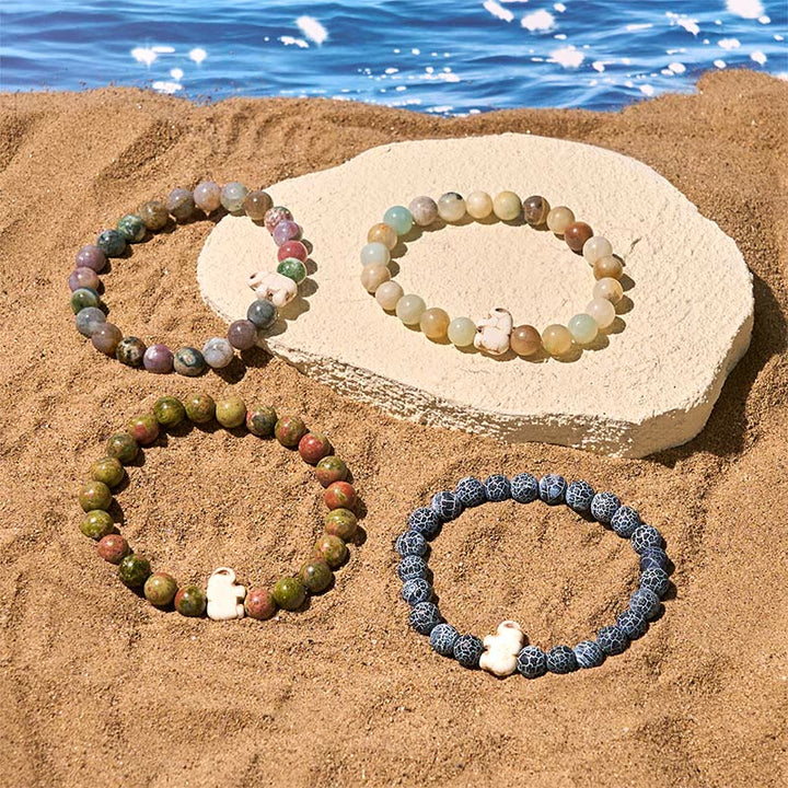Bracelet de force spirituelle éléphant en pierres naturelles diverses de Buddha Stones - image 34