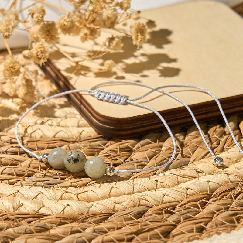 Bracelet de guérison en corde de perles de labradorite naturelle Buddha Stones - image 2