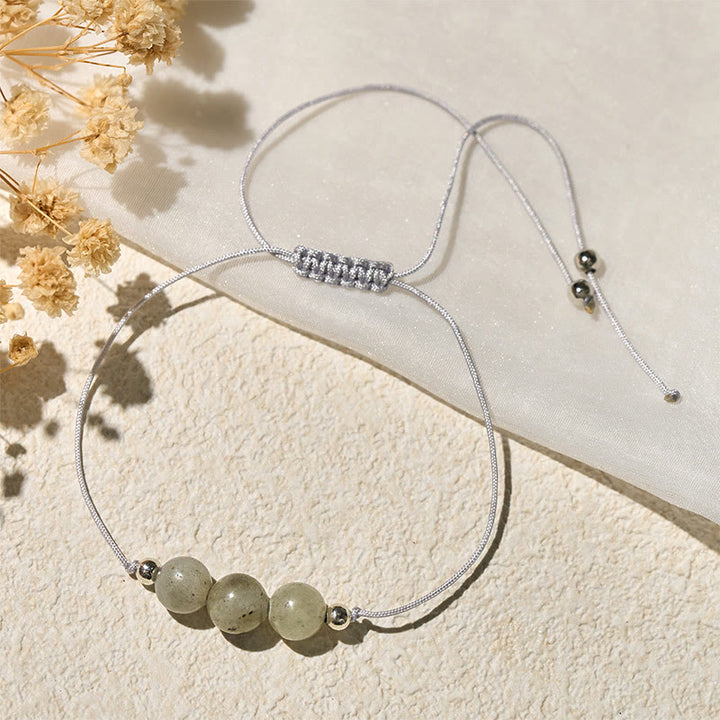 Bracelet de guérison en corde de perles de labradorite naturelle Buddha Stones - Labradorite (circonférence du poignet : 15-21 cm) - image 0