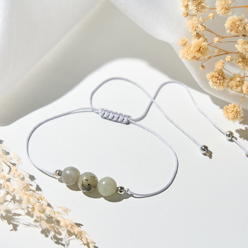 Bracelet de guérison en corde de perles de labradorite naturelle Buddha Stones - image 4
