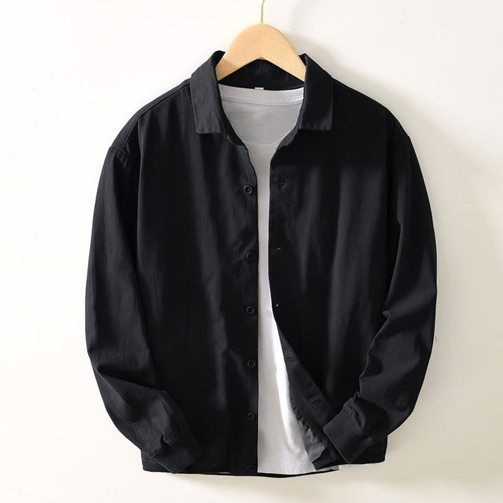 Chemise boutonnée à manches longues et poches pour homme, motif Buddha Stones Fall - Noir - US/UK/AU42,EU52 (3XL) - image 8