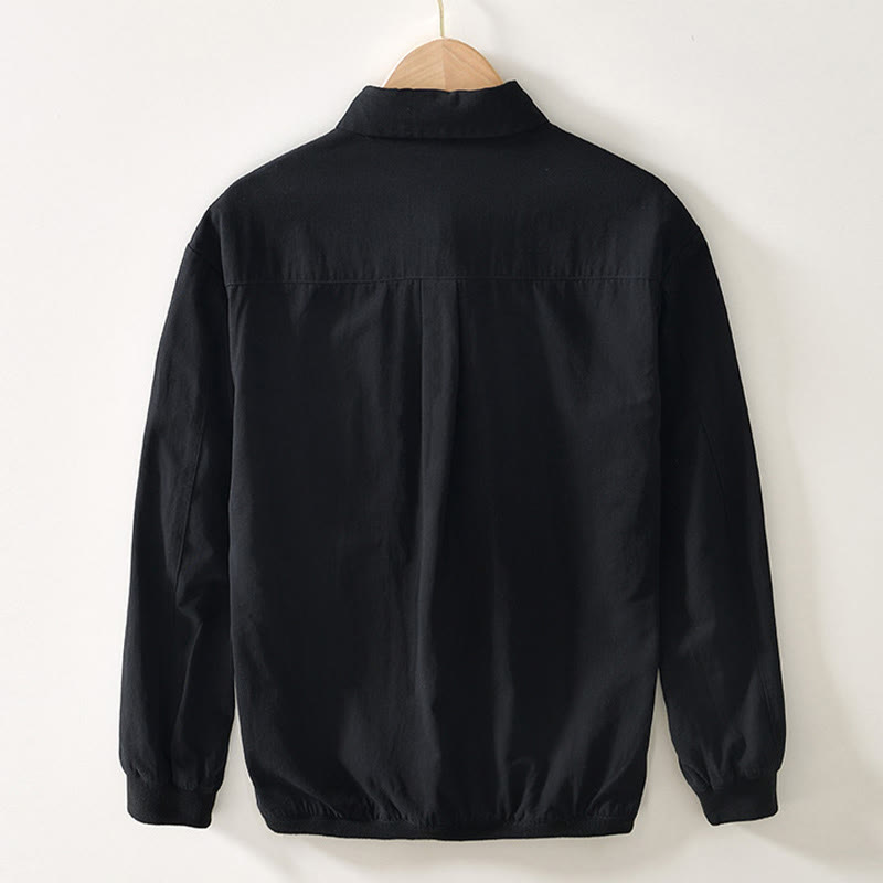 Chemise boutonnée à manches longues et poches pour homme, motif Buddha Stones Fall - image 9