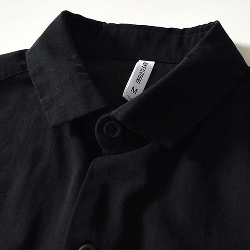 Chemise boutonnée à manches longues et poches pour homme, motif Buddha Stones Fall - image 10