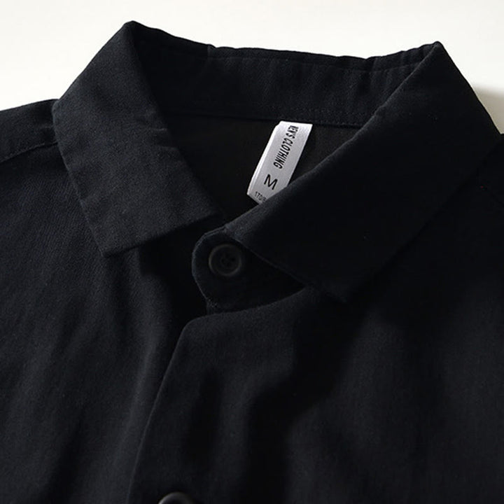 Chemise boutonnée à manches longues et poches pour homme, motif Buddha Stones Fall - image 10