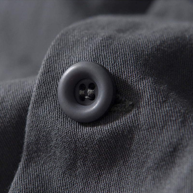 Chemise boutonnée à manches longues et poches pour homme, motif Buddha Stones Fall - image 17