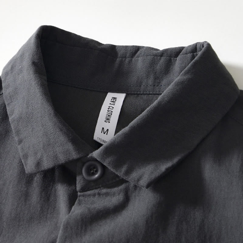 Chemise boutonnée à manches longues et poches pour homme, motif Buddha Stones Fall - image 16