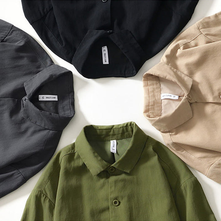 Chemise boutonnée à manches longues et poches pour homme, motif Buddha Stones Fall - image 30